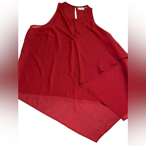 Women’s sz Large red handkerchief hem tank by New York & Co nwt’s - Picture 1 of 8
